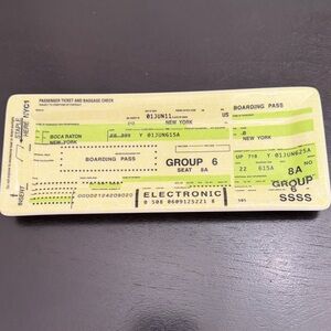 FISHS EDDY BOARDING PASS TRAY LIKE NEW